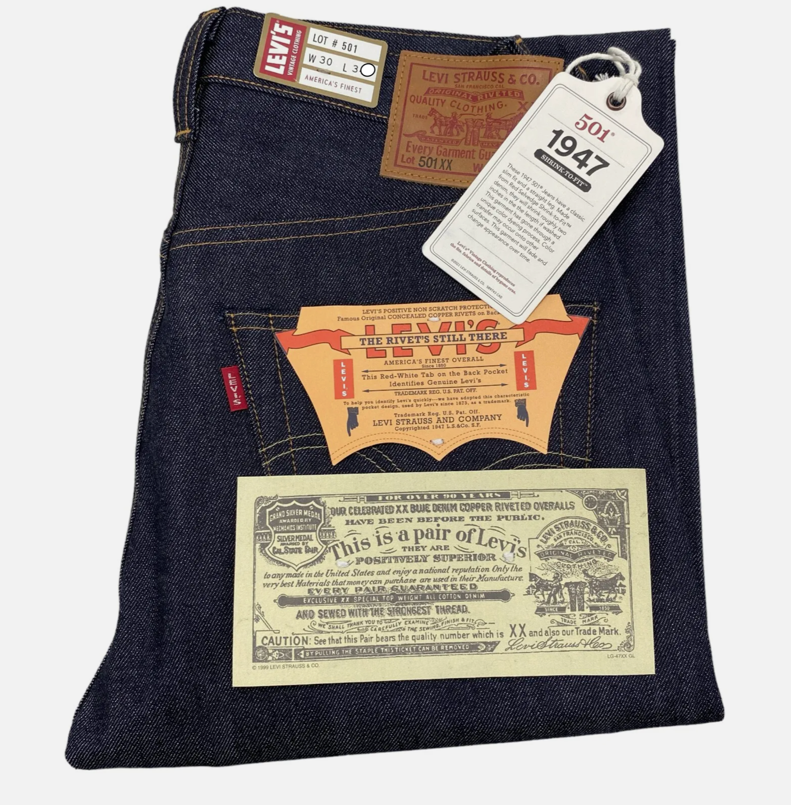 Levi's 501XX 米国バレンシア工場製1947モデル W30 LVC NOS(デッド品) Levi's LVC(米国製) 501XX 1947年モデル W34-L34