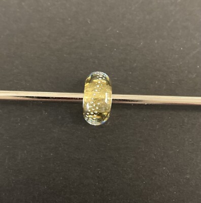 Authentic Trollbeads Glass  Gold Silver Trace Bead