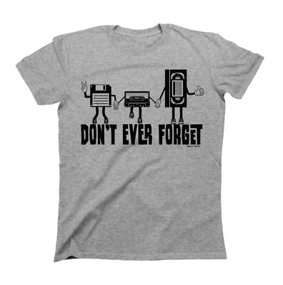 Dont ever Forget VHS Cassette Disk T-Shirt Mens  Retro Funny 80s 90s Gift