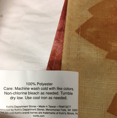 Autumn Fall Leaves Placemats Polyester Fabric Set of 4 Red Yellow Orange