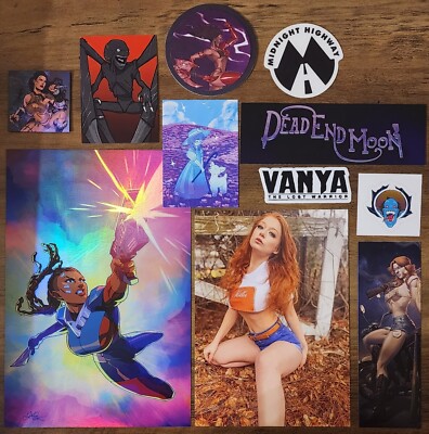 Bad Bug Media Holofoil Print Stickers Coaster Trading Card Bookmark Art