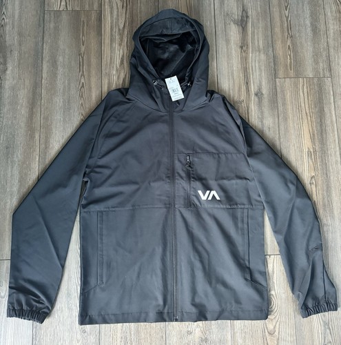 RVCA Men's Water Repellent Rain Kevin Jacket Full Zip Hooded