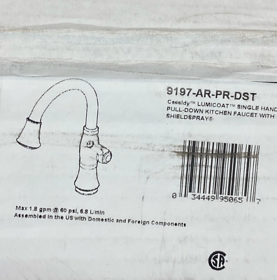 Delta 9197-AR-PR-DST Cassidy Pull-Down Kitchen Faucet, Lumicoat Arctic Stainless