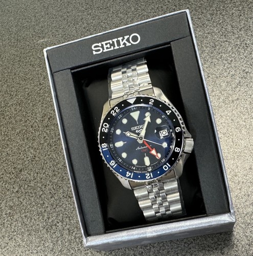 Pre-owned Seiko 5 Sports Skx Series Automatic Gmt Blue Dial Watch Ssk003 / Tag Japan
