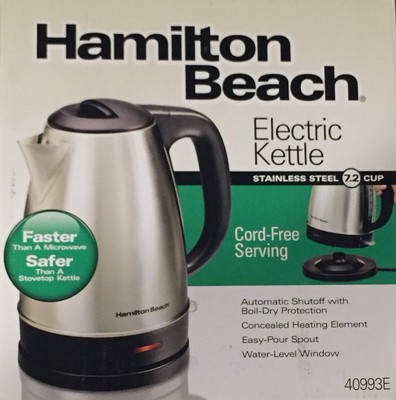 Hamilton Beach Electric Tea Kettle 40993E 1.7-Liter Cord Free Serving...