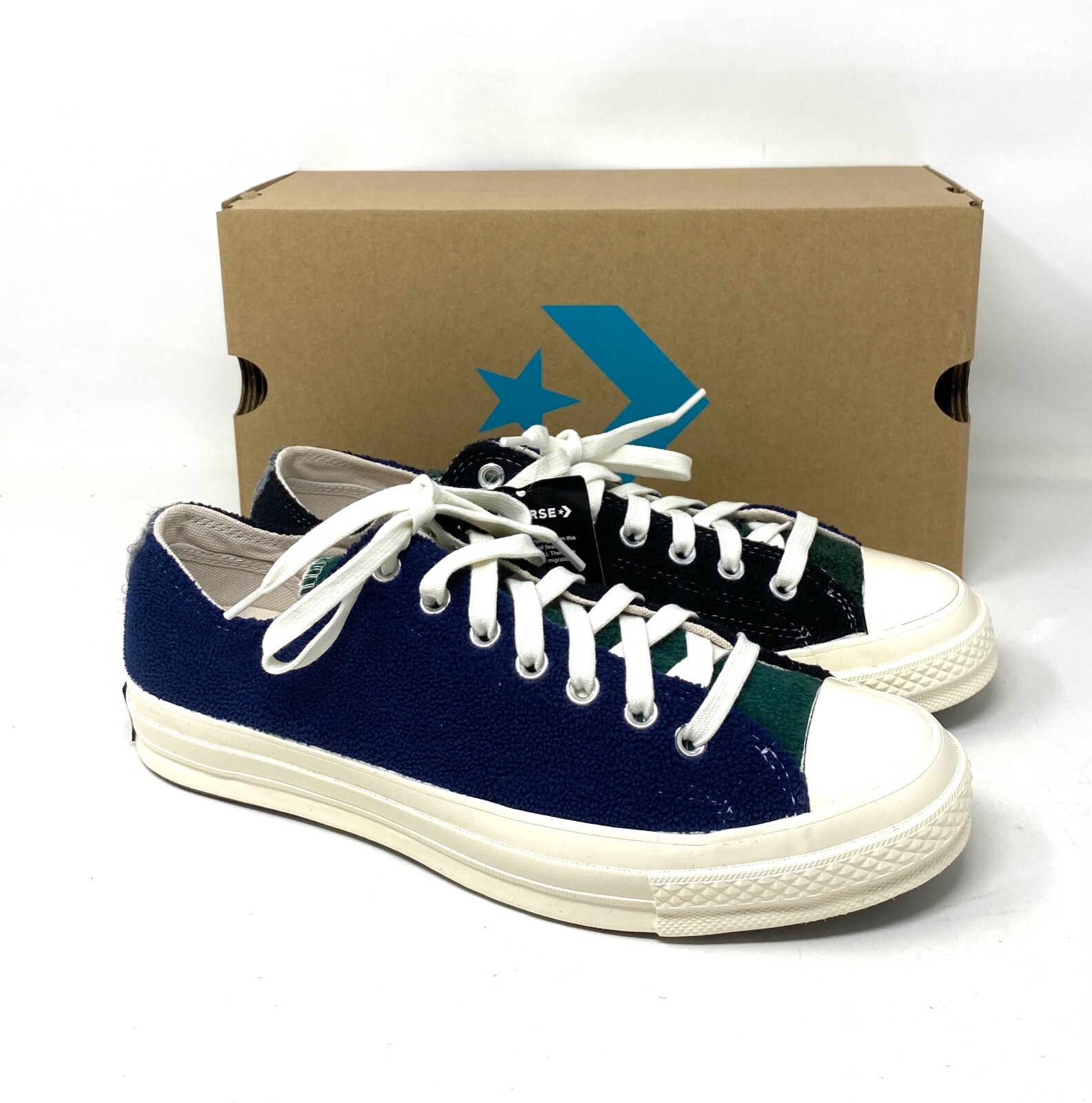 Converse Chuck 70 OX Low Top Blue Green Men's Fleece Skate Converse Chuck 70 OX Low Top Blue Green Men's Fleece Skate