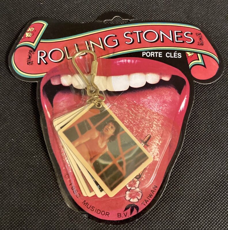 Rolling Stones Porte Cles Picture Card Key Ring Chain 1983 Musidor