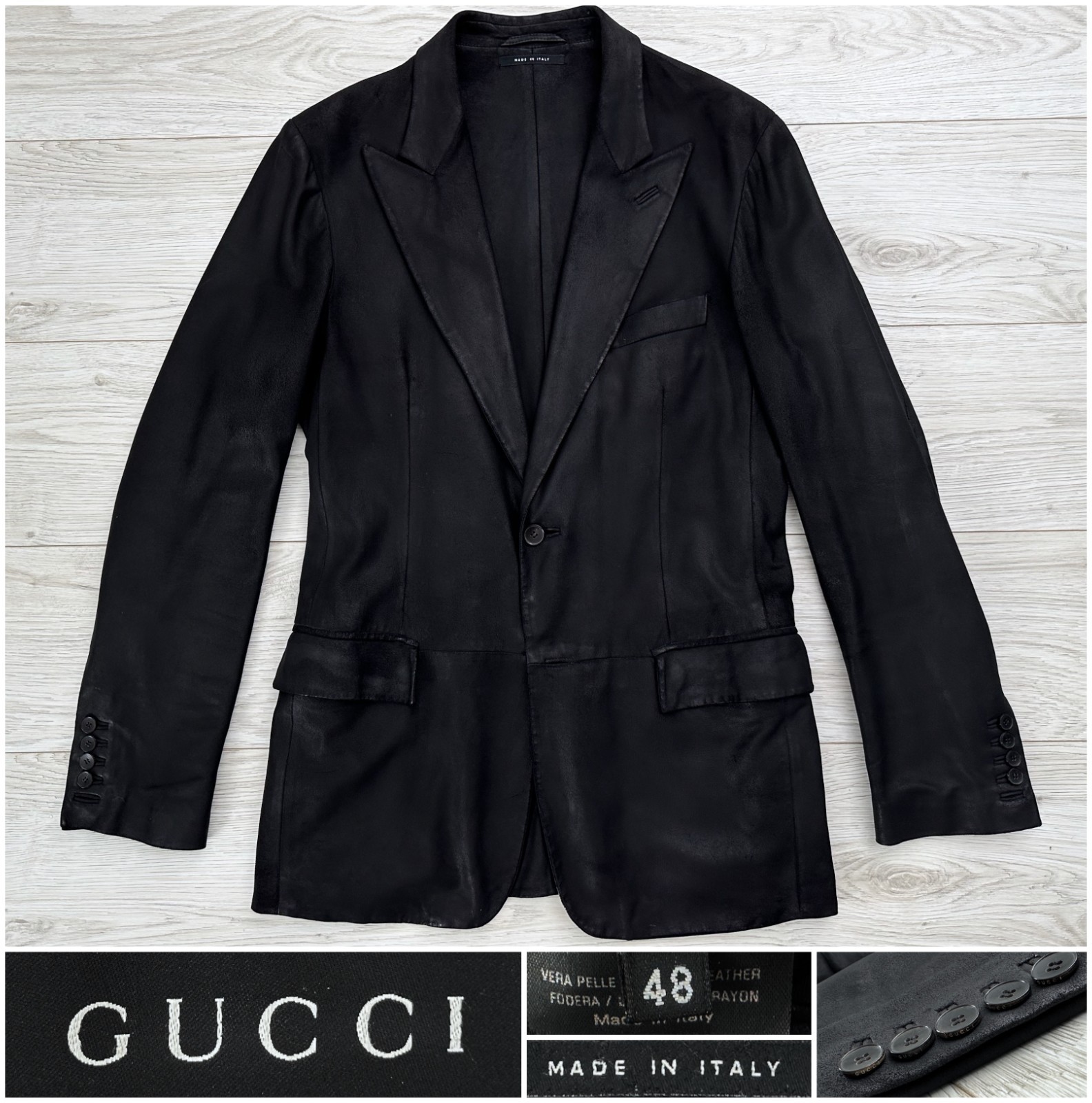 GUCCI ブラック チェスターコート 48 GUCCI グッチ ウールコート 定価48万 - メルカリ