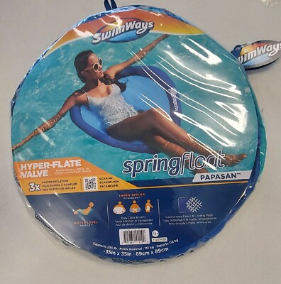 Swimways Spring Float Papasan Pool Lounger with Hyper-Flate Valve