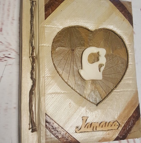 Vintage Handmade Jamaican Photo Album Palm Leaves