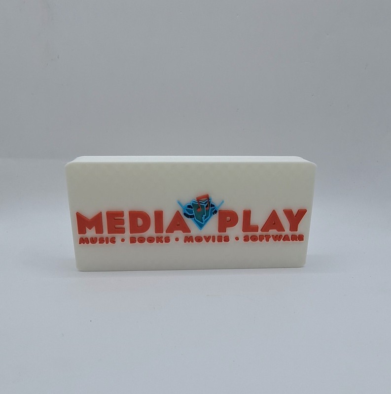 Media Play Store Logo Desk Shelf Decor Art Music CD