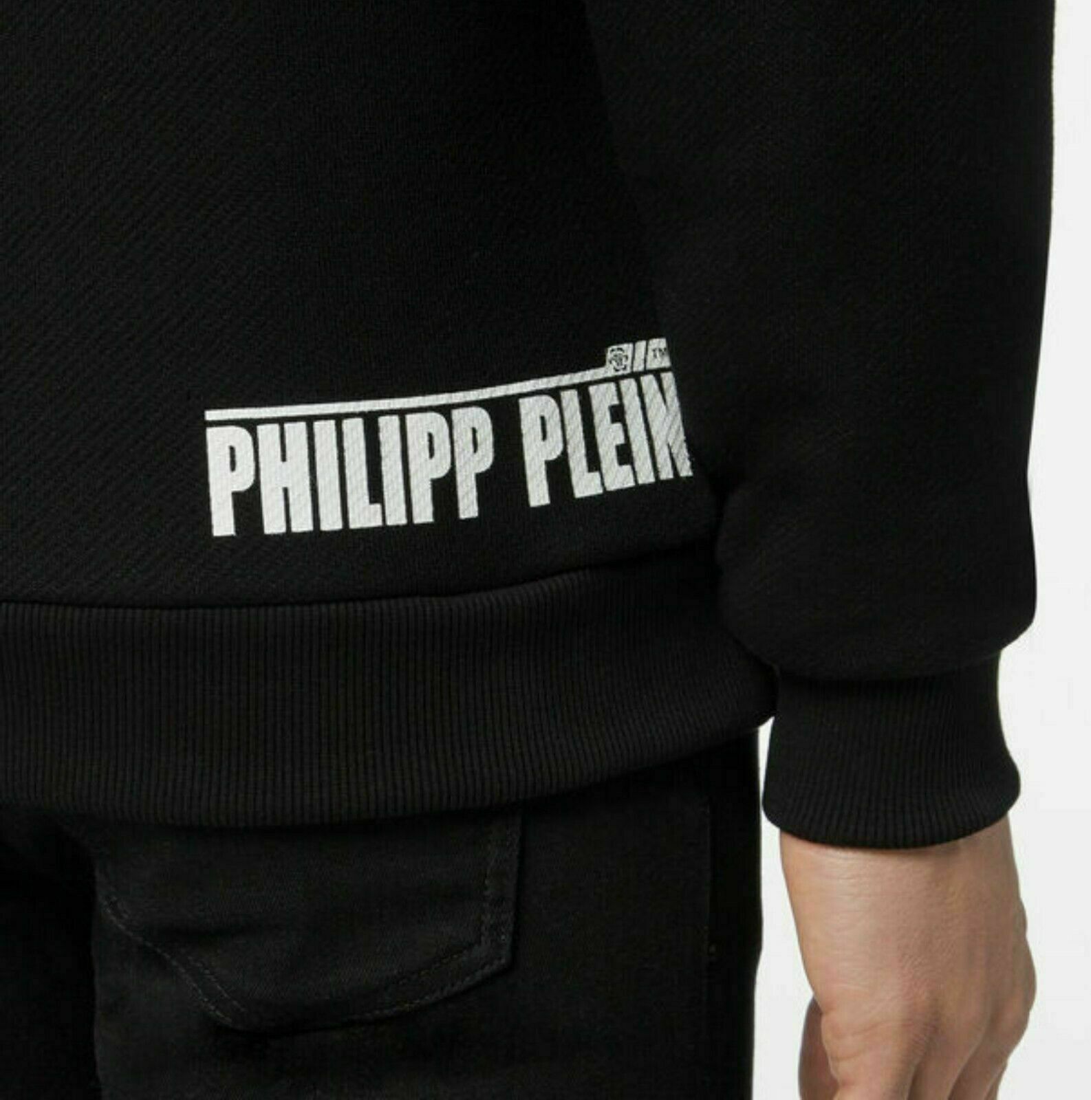 Pre-owned Philipp Plein Homme Skull Statement Sweatshirt Pullover Sweater Jumper Xl In Black