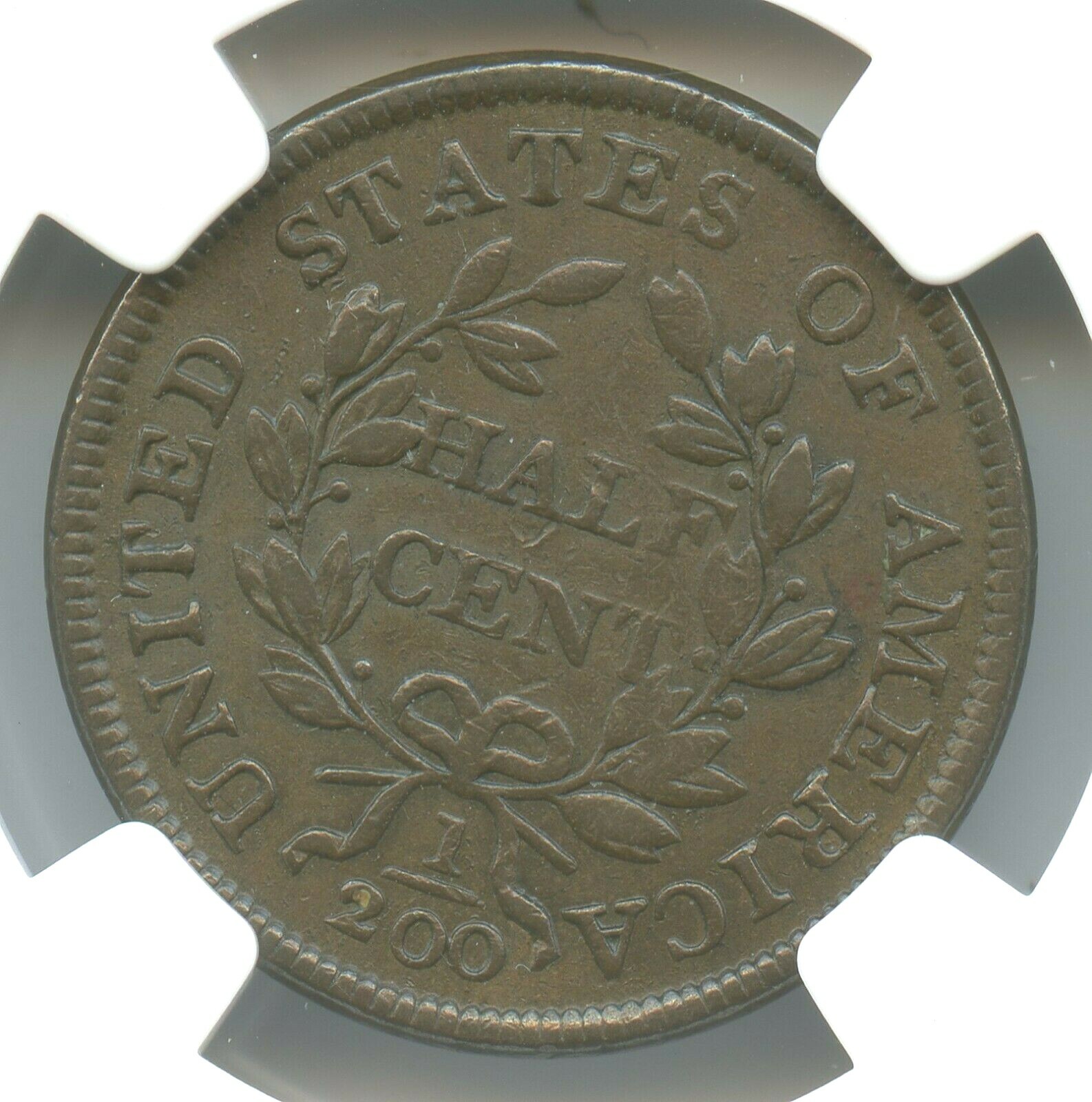 1803 Widely Spaced 3, C-3, Draped Bust Half Cent, NGC VF35