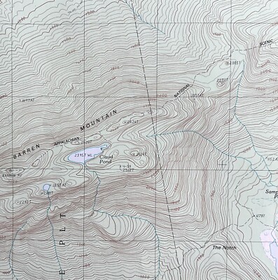 Map Barren Mountain East Maine USGS 1988 Topographic Geo 1:24000 27x22'' TOPO15