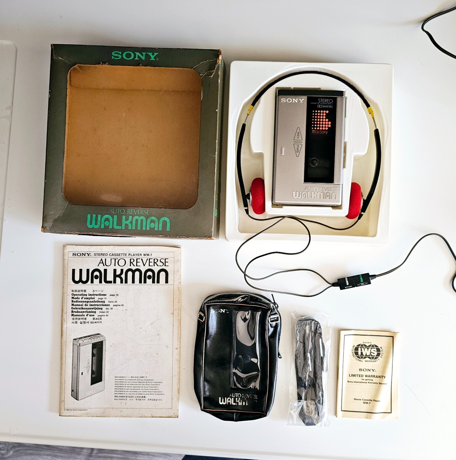 SONY WM-7 オートリバースカセットプレーヤー MDR-W5付き ☆SONY