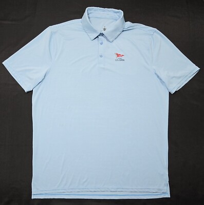 OFFICIAL 123rd US Open LA Country Club  LACC Blue/White Striped Polo Men's Sz XL