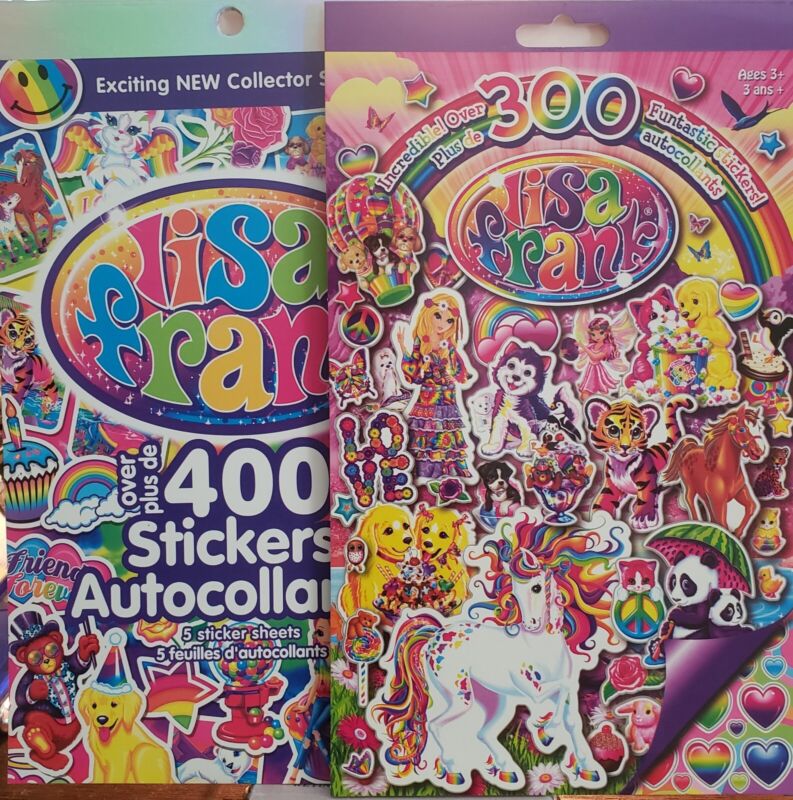 Lisa Frank over  700 Stickers 2 Sticker Books 9 Sheets 2015 Collectible All New.