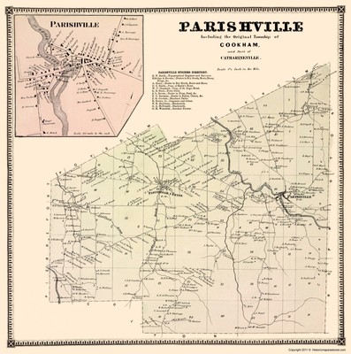 Historic City Map - Parishville New York - Stone 1865 - 23 x 23.20