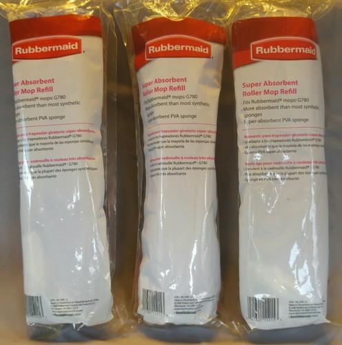 Rubbermaid Super Absorbent Roller Mop Refill G780 Lot of 6!
