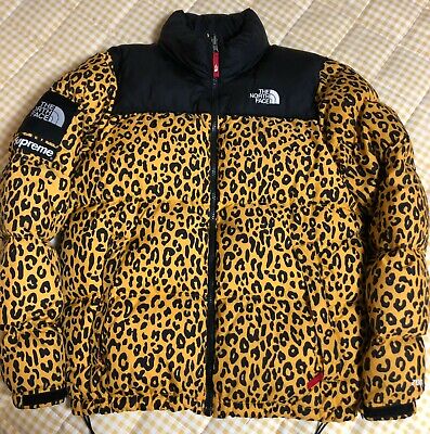 Supreme The North Face Collaboration 11FW Yello Leopard Nuptse Down Jacket SizeM