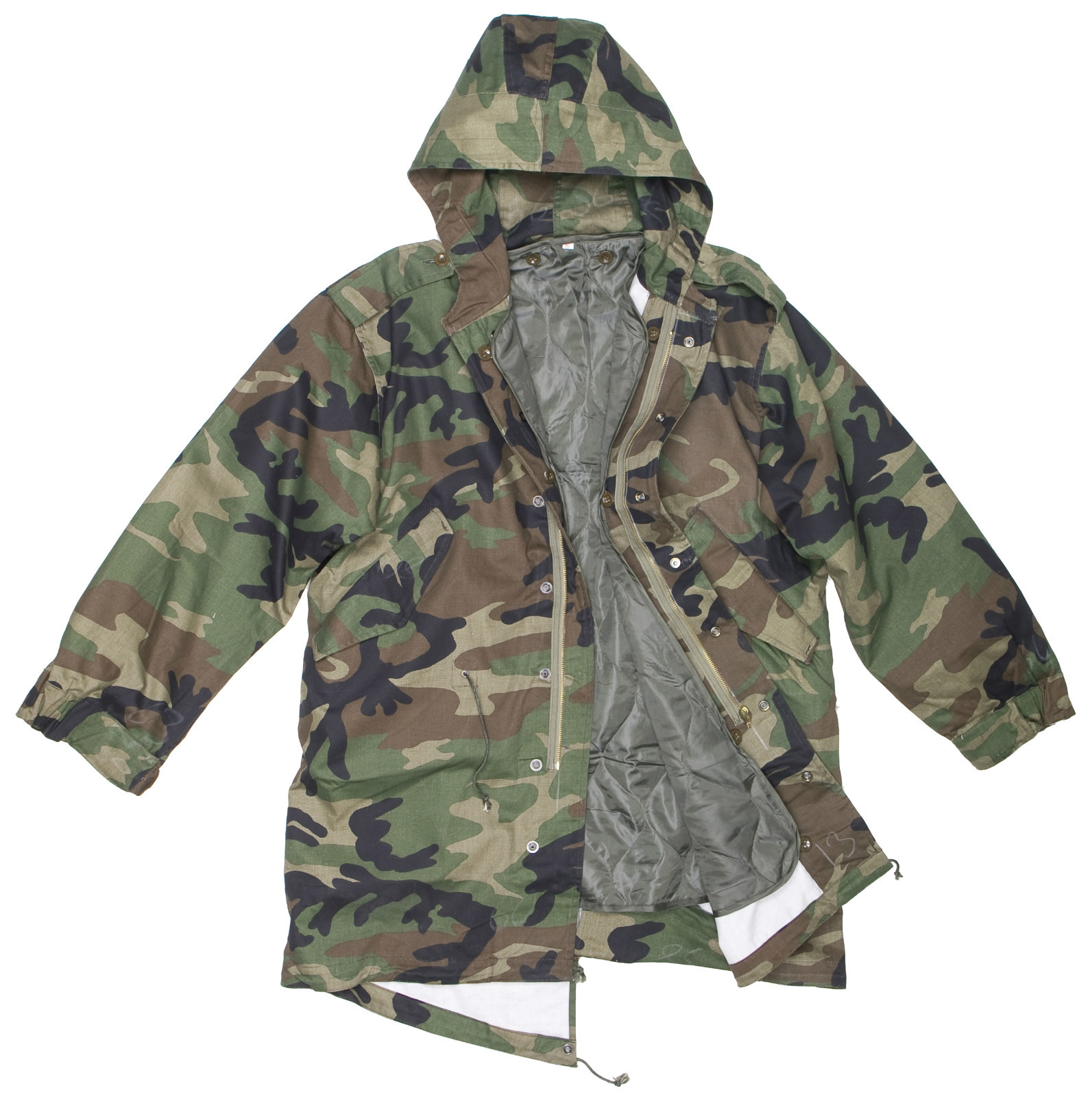 US Army Woodland Camo Combat Field Jacket Parka With Hood And Lining | eBay