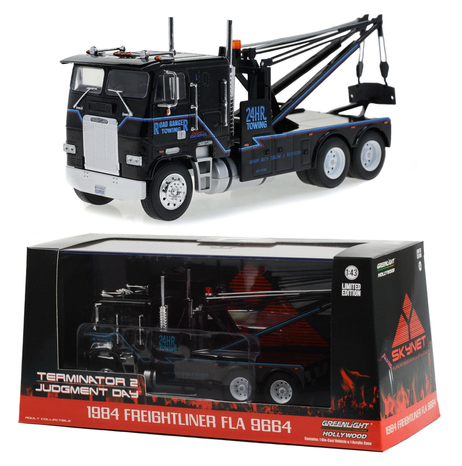 1:43 GreenLight *TERMINATOR 2* 1984 Freightliner FLA 9664