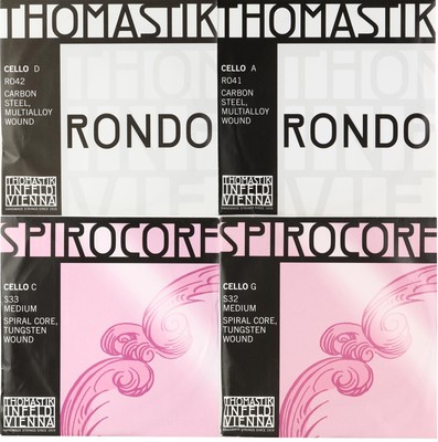 Thomastik-Infeld Rondo A/D and Spirocore G/C Cello String Set - 4/4, Medium