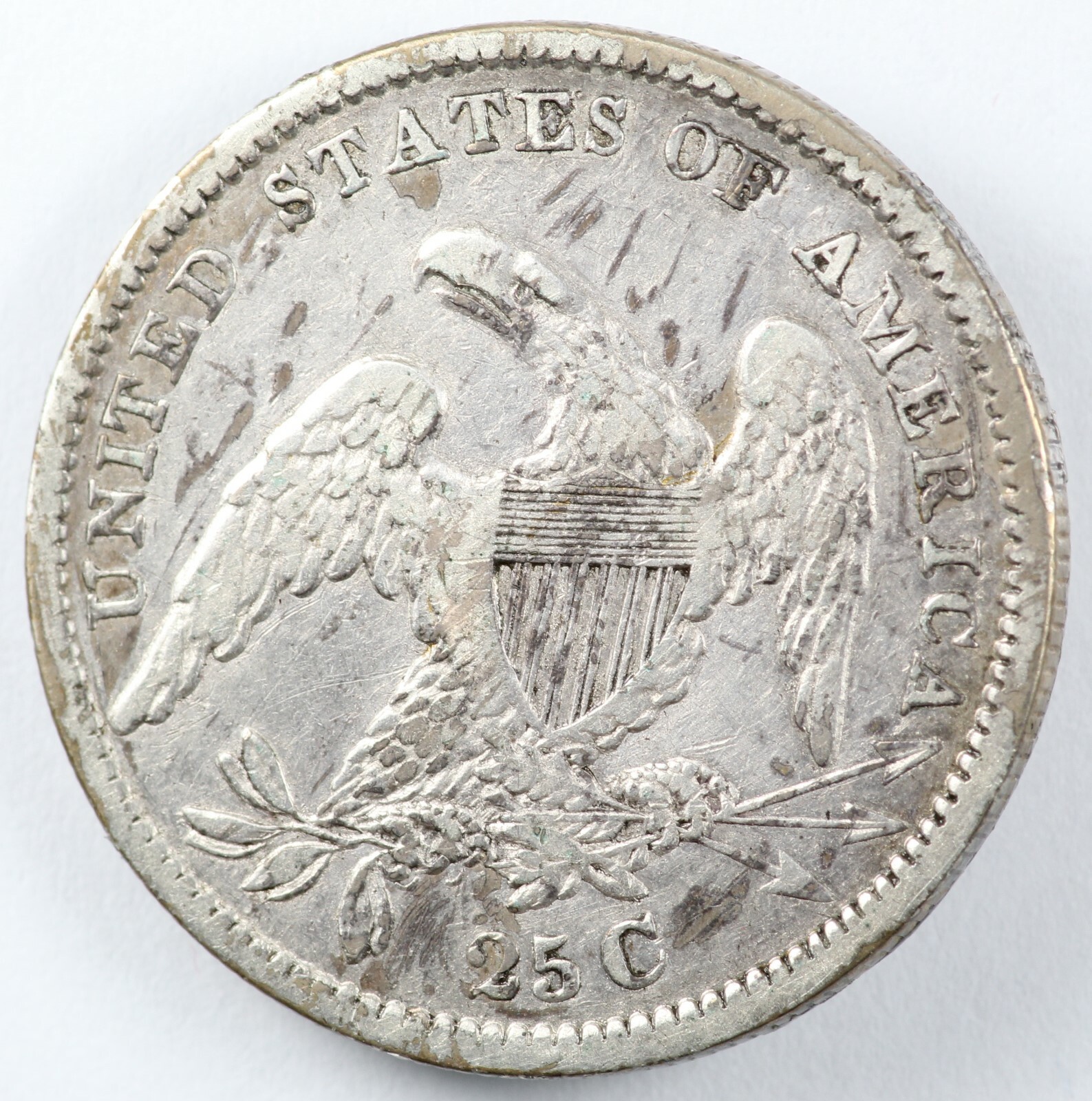 1833 Capped Bust Silver Quarter 25C - O/F in OF