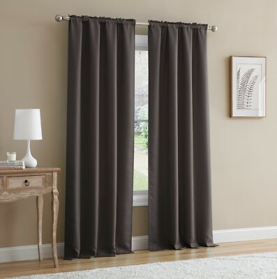 Mainstays Bennett Textured Panel Pair - Brown Basket - 40'' x 84'' Each Set of (2)