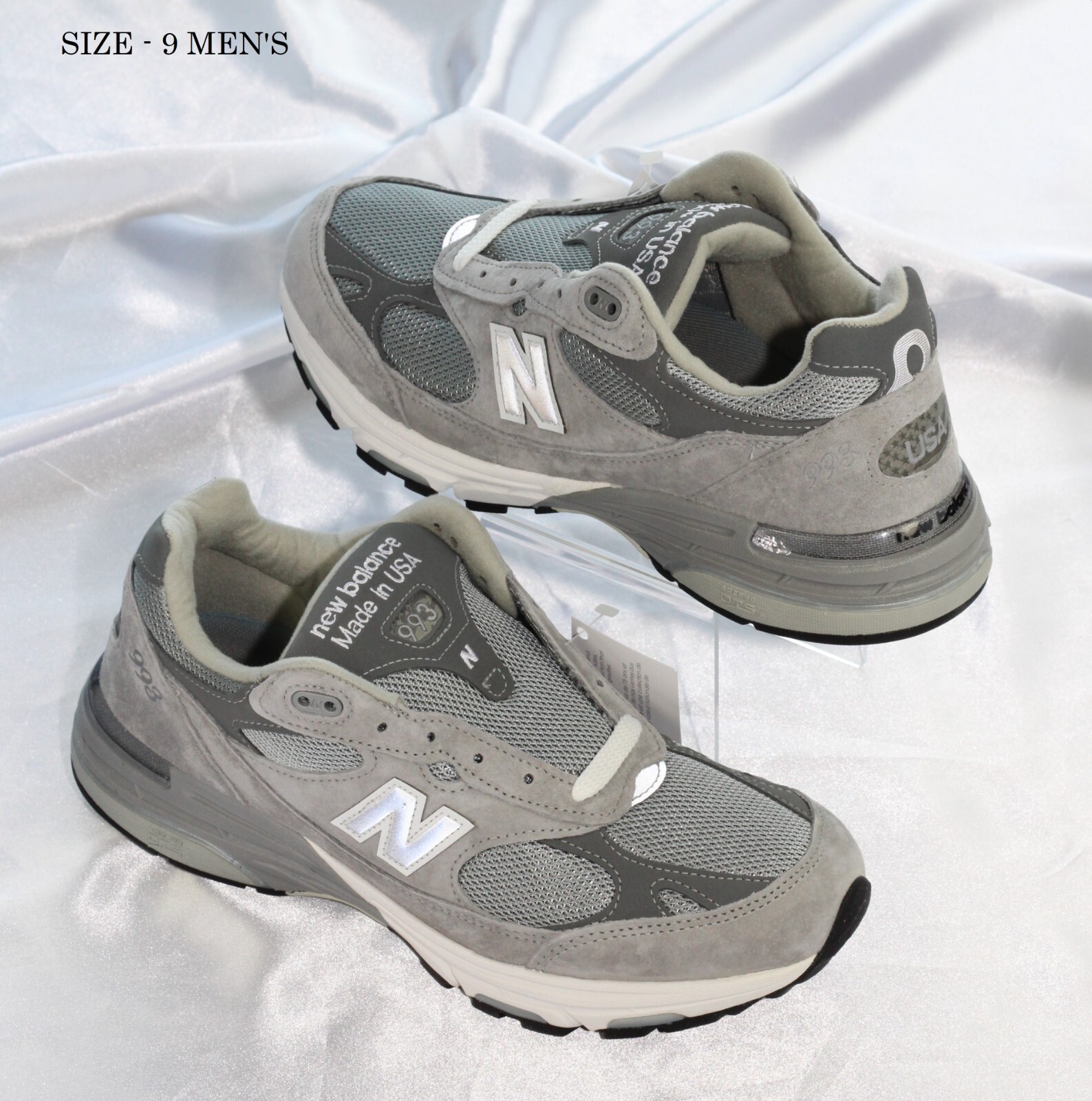 Size 9M - New Balance 993 Grey White Silver Made in USA Low Size 9M - New Balance 993 Grey White Silver Made in USA Low