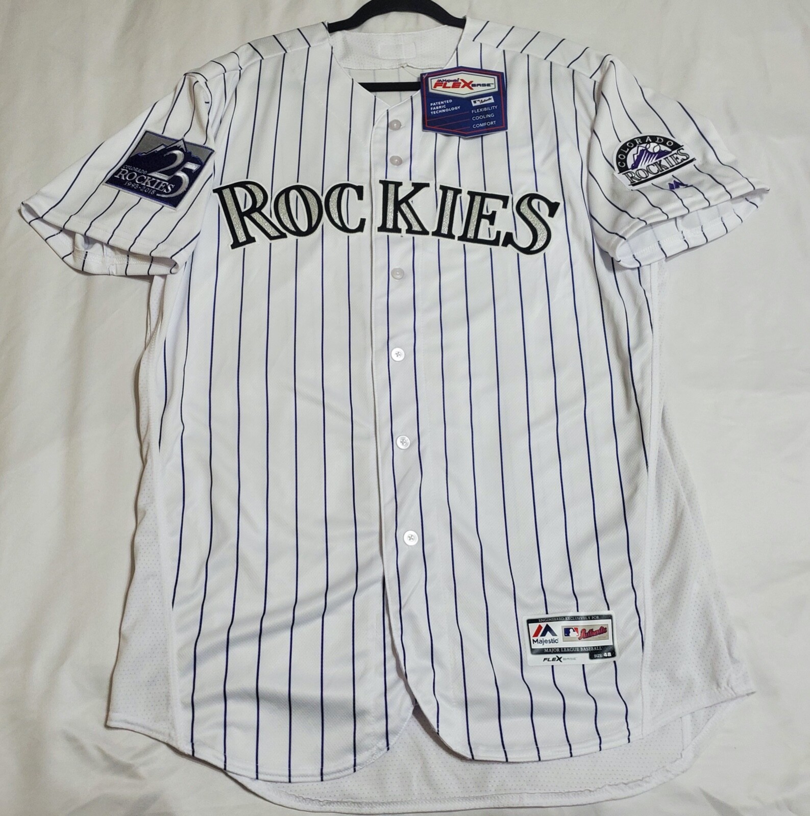 Authentic Majestic SIZE 48 XL COLORADO ROCKIES PINSTRIPE Authentic Majestic SIZE 48 XL COLORADO ROCKIES PINSTRIPE