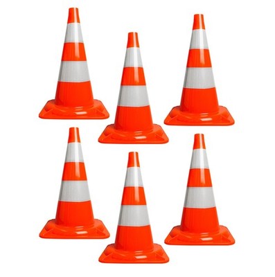 6 x pylons 50cm warning cone barrier cone traffic cone marking cone