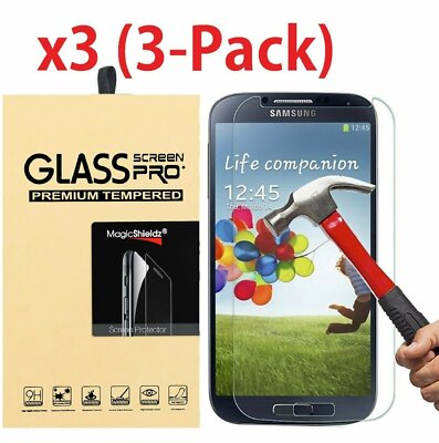 3-Pack Tempered Glass Screen Protector for Samsung Galaxy S3 S4 S5 Note 2 3 4 5