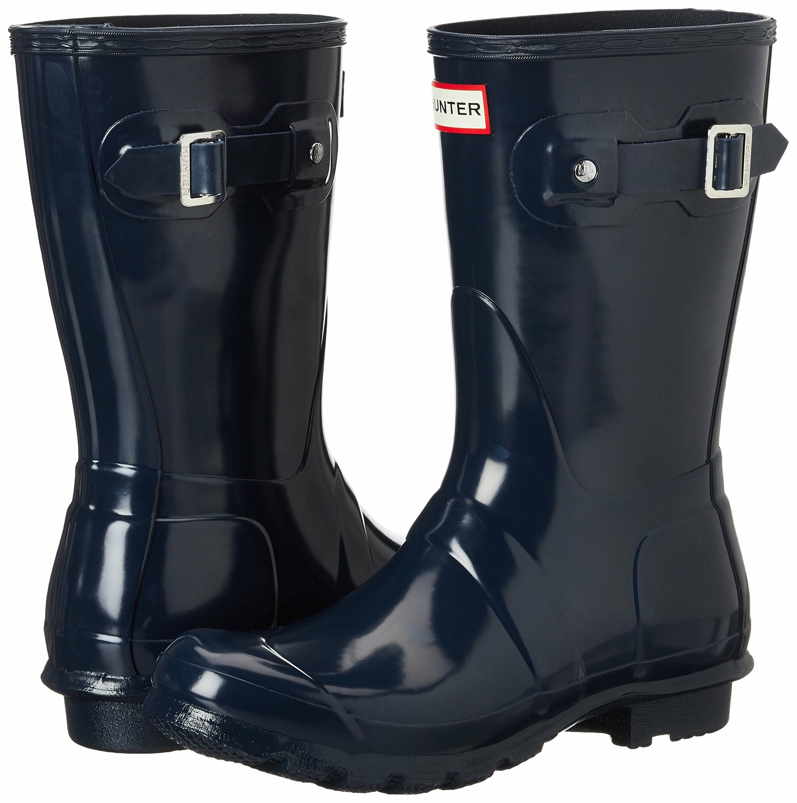 short navy hunter boots
