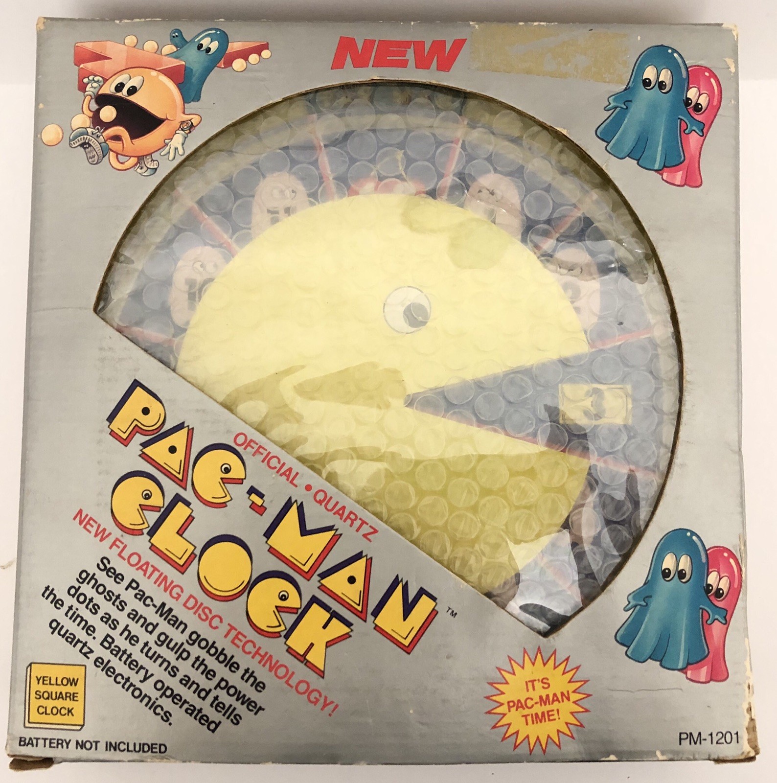 Vintage RARE Pac-Man Wall Quartz Clock PacMan 1980 Retro 