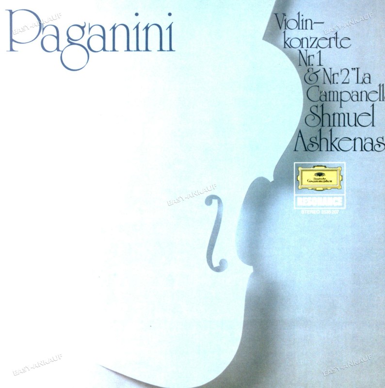 Paganini, Ashkenasi - Violinkonzerte Nr.1 D-Dur, Nr.2 H-Moll Lp '