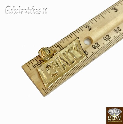 Pre-owned Globalwatches10 Real 10k Yellow Gold Men Loyalty Emoji Logo Charm Pendent Diamond Cut