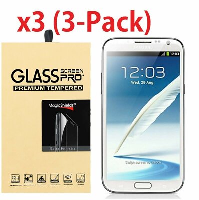 3-Pack Tempered Glass Screen Protector for Samsung Galaxy S3 S4 S5 Note 2 3 4 5