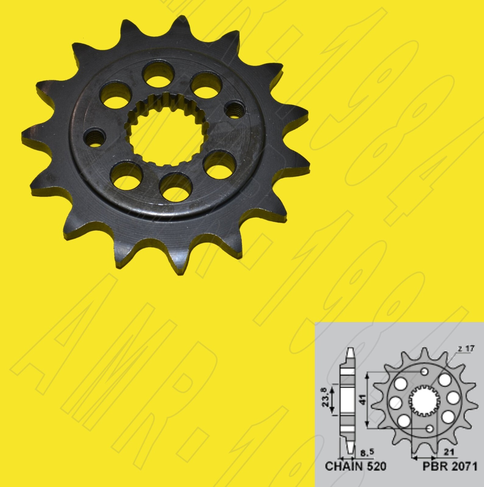 PIGNONE PBR  ACCIAIO Z 15 PER HONDA XR 400 - XR 400 DALL'ARA   P. 520  2071