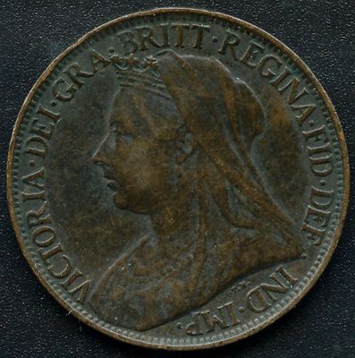 1897 Great Britain 1 Farthing Coin