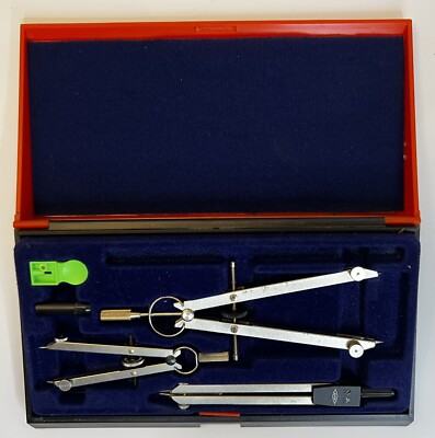 Vintage Alvin 895E Maverick Bow Compass Drawing Set, 6'' and 4'' Bow Compasses