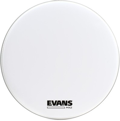 Evans MX2 White Marching Bass Drumhead - 22 inch