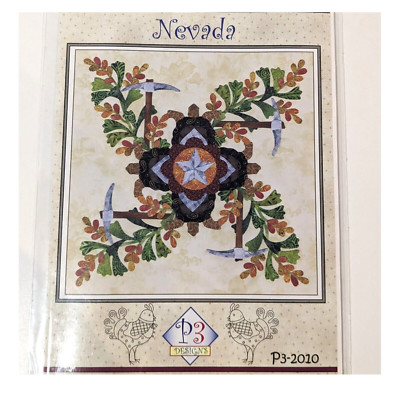 American Album Blocks NEVADA 15  Applique Quilt Pattern, 10, Mining Pick Axe Art