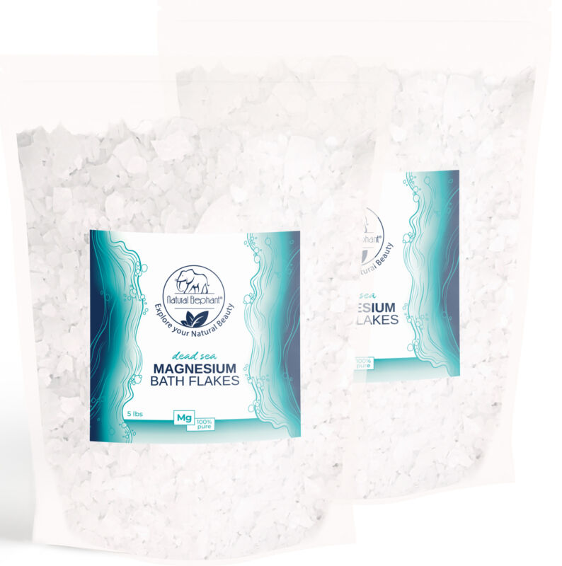 Natural Elephant Dead Sea Magnesium Bath Flakes 10 lb (2 5lb bags)