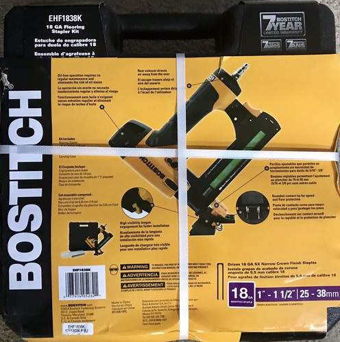 BOSTITCH EHF1838K Engineered Hardwood Flooring Stapler, Black