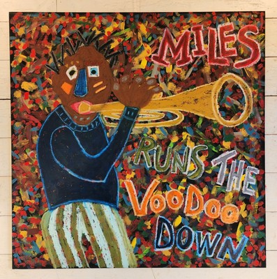 John Sperry Southern Jazz Musician MILES Folk Art Painting Miles Runs The Voodoo