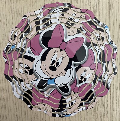 Disney inspired Minnie Mouse Wind Spinner 8 Inch With Spinning Hook