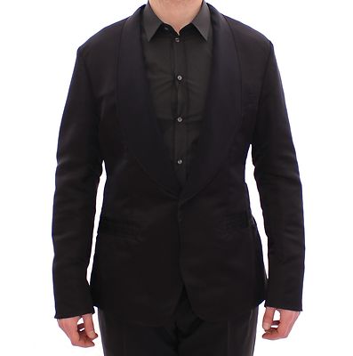 

DOLCE - GABBANA Черный шелковый приталенный пиджак-пиджак IT54 / US44 / Рекомендуемая розничная цена 2240 долларов США