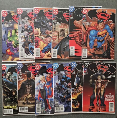SUPERMAN BATMAN LOT FIRST 12 ISSUES 1 - 12 (2003) DC COMICS JEPH LOEB 