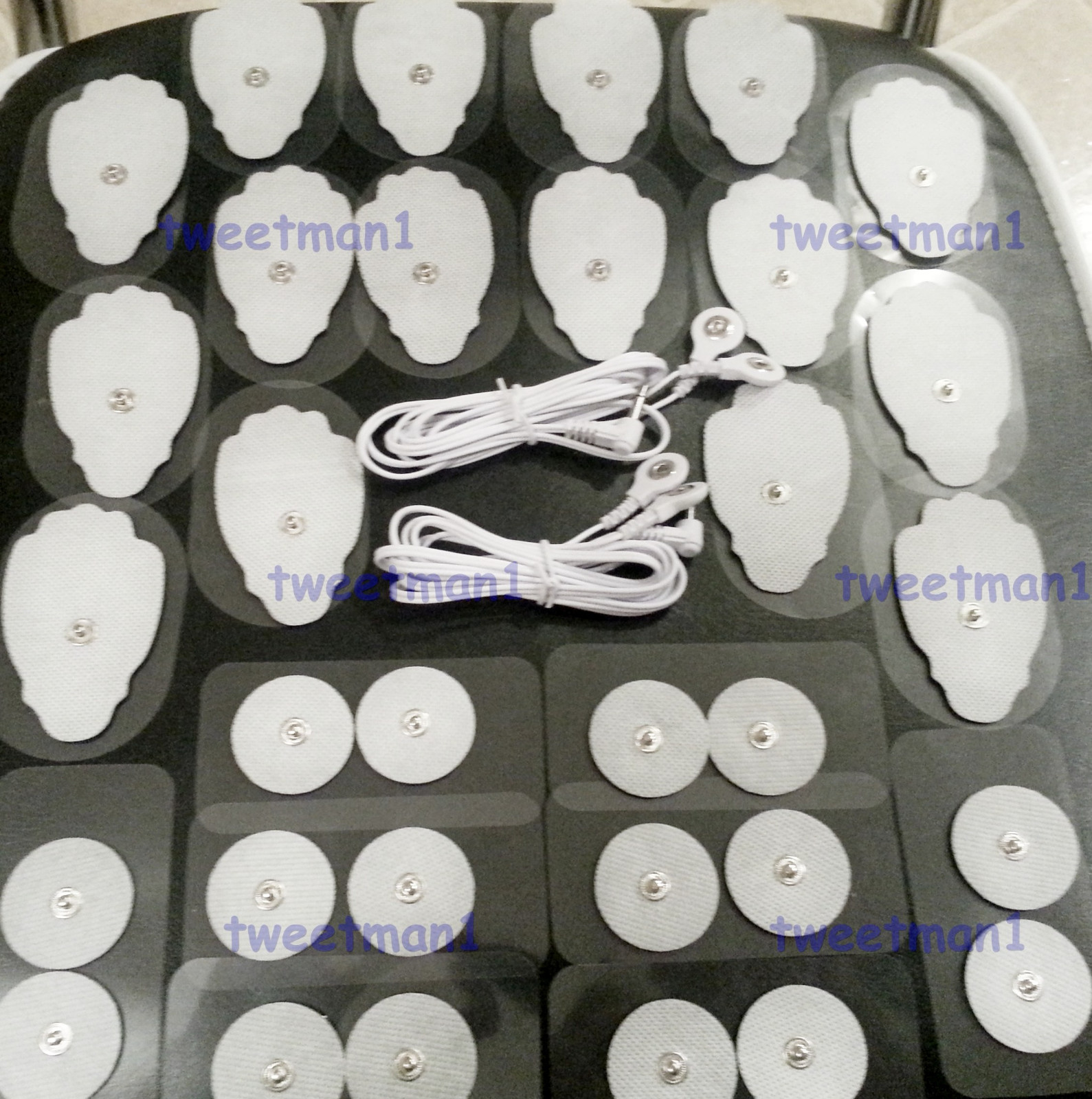 2 ELECTRODE DUAL LEAD WIRES(3.5mm)+(16LG + 16SM) Pads for Puls...